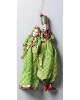 Green  Pupet Wall Hangings Set of 2